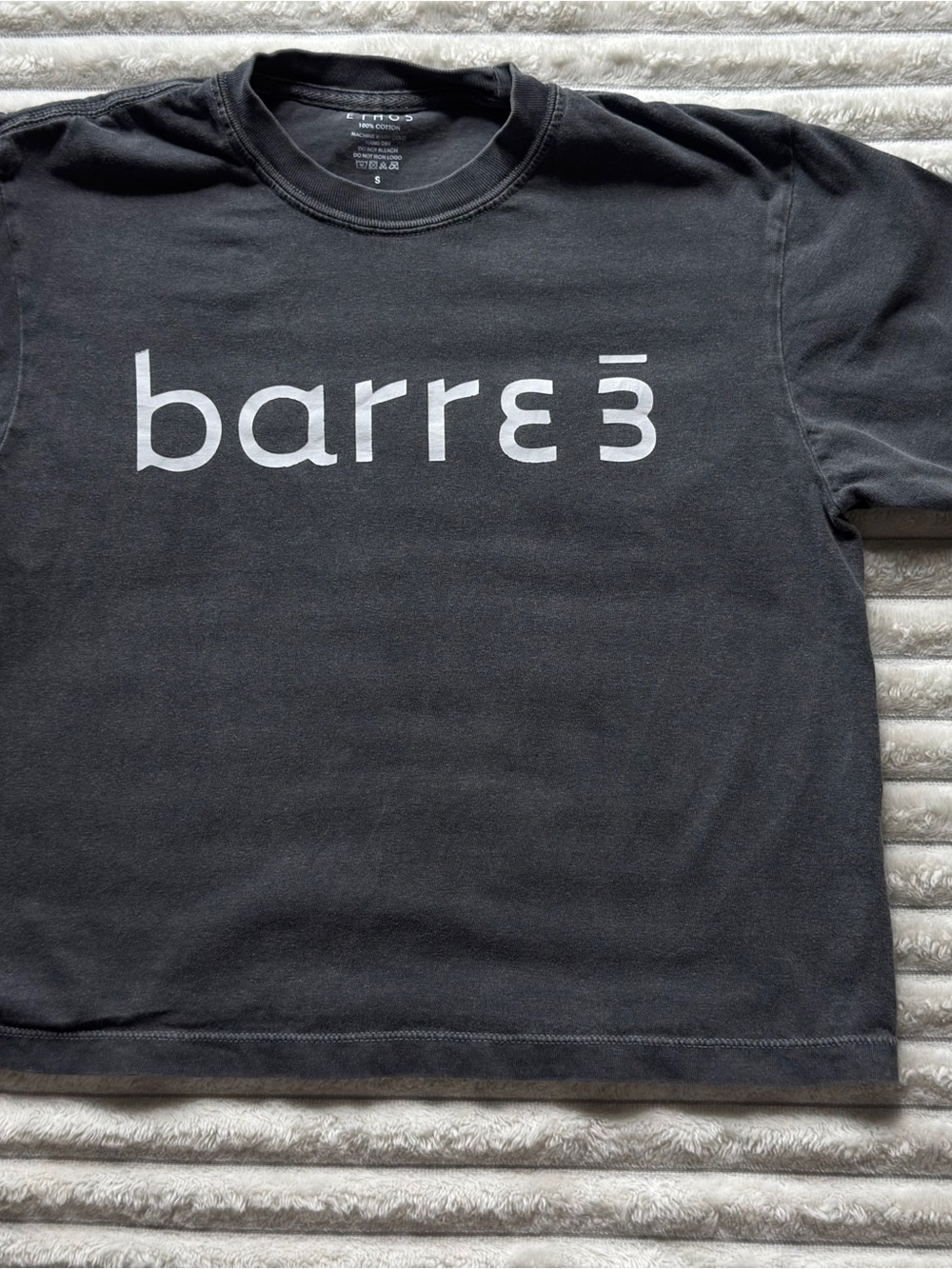 ETHOS barre3 women’s  S Gray Logo Graphic Crew T-Shirt Short Sleeve